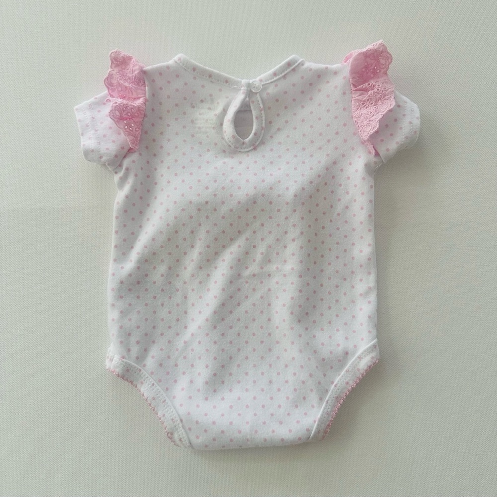 Baby Essentials 3 Months Girl Easter Bunny Tail Floral Bodysuit Pant Set Outfit - Picture 6 of 6